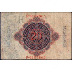 Allemagne - Pick 46b - 20 mark - 19/02/1914 - Lettre H - Série P - Etat : TTB