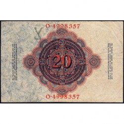 Allemagne - Pick 46b - 20 mark - 19/02/1914 - Lettre Y - Série O - Etat : TB+