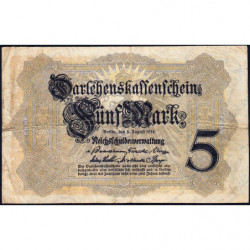 Allemagne - Pick 47b - 5 mark - 05/08/1914 - Série V - Etat : TB+