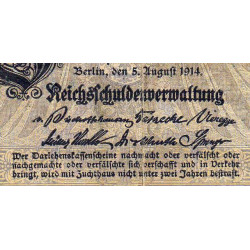 Allemagne - Pick 47b - 5 mark - 05/08/1914 - Série V - Etat : TB+