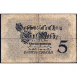 Allemagne - Pick 47b - 5 mark - 05/08/1914 - Série Y - Etat : TB-