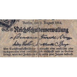 Allemagne - Pick 47b - 5 mark - 05/08/1914 - Série Y - Etat : TB-