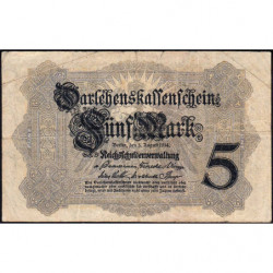 Allemagne - Pick 47c - 5 mark - 05/08/1914 - Série Z - Etat : TB-