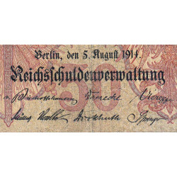 Allemagne - Pick 49a - 50 mark - 05/08/1914 - Série O - Etat : TB