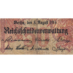 Allemagne - Pick 49a - 50 mark - 05/08/1914 - Série P - Etat : B+