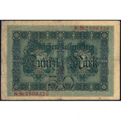 Allemagne - Pick 49b - 50 mark - 05/08/1914 - Série K - Etat : TB-