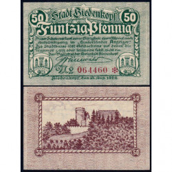 Allemagne - Notgeld - Biedenkopf - 50 pfennig - 15/08/1920 - Etat : SPL