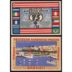 Allemagne - Notgeld - Bremen - Buenos Aires - 75 pfennig - Série B - 1923 - Etat : SPL