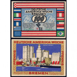 Allemagne - Notgeld - Bremen - New York - 100 pfennig - Série B - 1923 - Etat : SPL