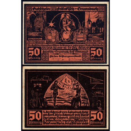 Allemagne - Notgeld - Fränkisch-Crumbach - 50 pfennig - 01/04/1921 - Etat : SPL