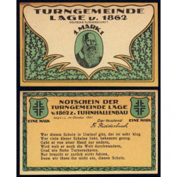 Allemagne - Notgeld - Lage in Lippe - Gymnastique - 1 mark - Type 3 - 10/1921 - Etat : SPL