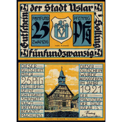 Allemagne - Notgeld - Uslar - 25 pfennig - 1921 - Etat : NEUF