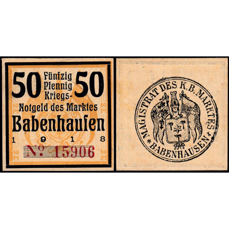 Allemagne - Notgeld - Babenhausen - 50 pfennig - 1918 - Etat : NEUF