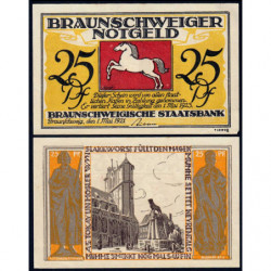 Allemagne - Notgeld - Braunschweig - 25 pfennig - Série 2 - Type d - 01/05/1921 - Etat : SPL