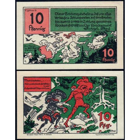 Allemagne - Notgeld - Schierke (Brocken) - 10 pfennig - 01/071921 - Etat : NEUF