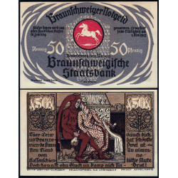 Allemagne - Notgeld - Braunschweig - 50 pfennig - Série 1 - Type g - 01/05/1921 - Etat : NEUF