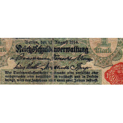 Allemagne - Pick 51 - 1 mark - 12/08/1914 (1917) - Etat : TB-