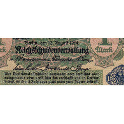 Allemagne - Pick 52 - 1 mark - 12/08/1914 (1920) - Etat : TTB