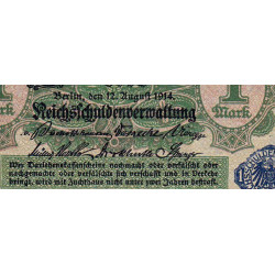 Allemagne - Pick 52 - 1 mark - 12/08/1914 (1920) - Etat : NEUF