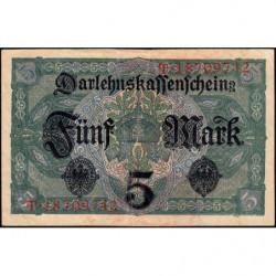 Allemagne - Pick 56b - 5 mark - 01/08/1917 - Série T - Etat : TB+