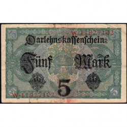 Allemagne - Pick 56b - 5 mark - 01/08/1917 - Série W - Etat : TB-