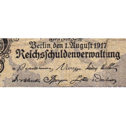 Allemagne - Pick 56b - 5 mark - 01/08/1917 - Série W - Etat : TB-