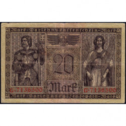 Allemagne - Pick 57 - 20 mark - 20/02/1918 - Série G - Etat : TB+