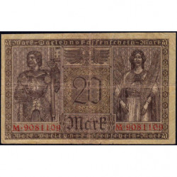 Allemagne - Pick 57 - 20 mark - 20/02/1918 - Série M - Etat : TB-