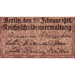 Allemagne - Pick 57 - 20 mark - 20/02/1918 - Série V - Etat : TB