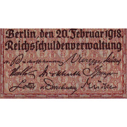 Allemagne - Pick 57 - 20 mark - 20/02/1918 - Série W - Etat : SUP