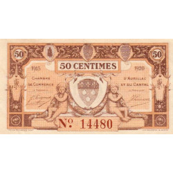 Aurillac (Cantal) - Pirot 16-1a - 50 centimes - Série C - 1915 - Etat : SUP