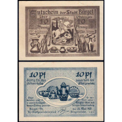 Allemagne - Notgeld - Bürgel - 10 pfennig - 28/05/1921 - Etat : SPL