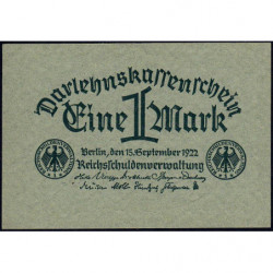 Allemagne - Pick 61a - 1 mark - 15/09/1922 - Etat : NEUF