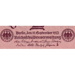 Allemagne - Pick 62 - 2 mark - 15/09/1922 - Etat : SUP