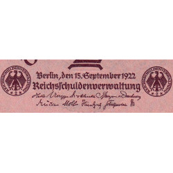 Allemagne - Pick 62 - 2 mark - 15/09/1922 - Etat : NEUF