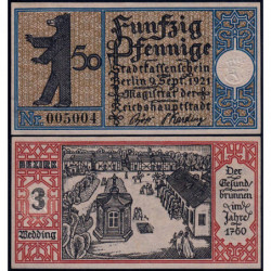 Allemagne - Notgeld - Berlin - 50 pfennig - Type 1/3 - 09/09/1921 - Etat : SPL
