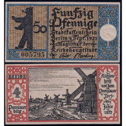 Allemagne - Notgeld - Berlin - 50 pfennig - Type 1/4 - 09/09/1921 - Etat : SPL