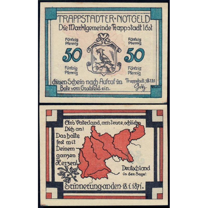 Allemagne - Notgeld - Trappstadt - 50 pfennig - 18/01/1921 - Etat : NEUF