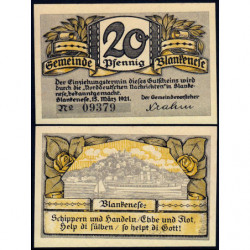 Allemagne - Notgeld - Blankenese - 20 pfennig - Type 1 - 15/03/1921 - Etat : NEUF