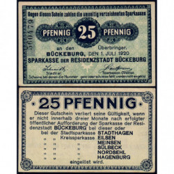 Allemagne - Notgeld - Bückeburg - 25 pfennig - 01/07/1920 - Etat : NEUF