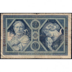 Allemagne - Pick 63 - 20 mark - 04/11/1915 - Lettre H - Série E - Etat : B+