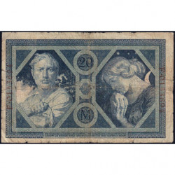 Allemagne - Pick 63 - 20 mark - 04/11/1915 - Lettre K - Série F - Etat : B+