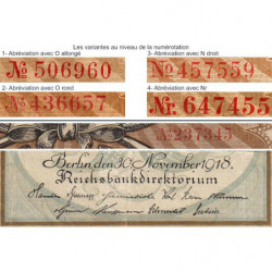 Allemagne - Pick 65_1 - 50 mark - 30/11/1918 - Série A - Etat : TB+