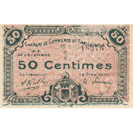 Chateauroux - Pirot 46-20 - 50 centimes - 26/12/1919 - Etat : SPL