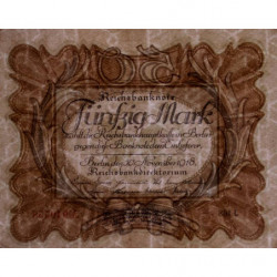 Allemagne - Pick 65_1 - 50 mark - 30/11/1918 - Série J - Etat : SUP