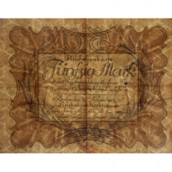 Allemagne - Pick 65_2 - 50 mark - 30/11/1918 - Série G - Etat : TB+