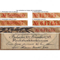 Allemagne - Pick 65_4 - 50 mark - 30/11/1918 - Série H - Etat : TTB