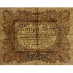 Allemagne - Pick 65_4 - 50 mark - 30/11/1918 - Série H - Etat : TTB