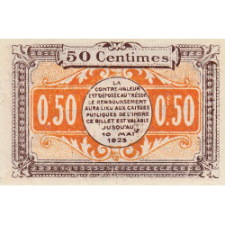 Chateauroux - Pirot 46-22 - 50 centimes - 10/05/1920 - Etat : SUP