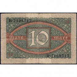 Allemagne - Pick 67a - 10 mark - 06/02/1920 - Lettre H - Série R - Etat : TB-